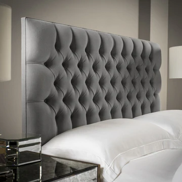 Chesterfield headboard in neutral fabric